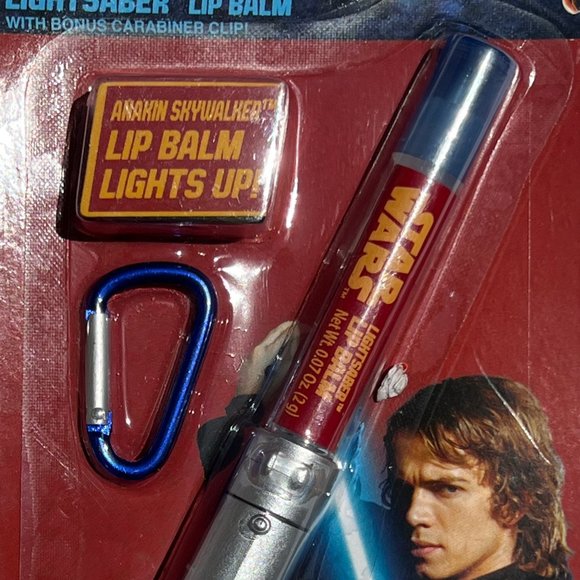 Star Wars Other - Star Wars Lightsaber ANAKIN SKYWALKER Lip Balm Lights Up Carabiner Clip NEW